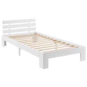 Børneseng med gavl i MDF og fyrretræ 200 x 90 cm - Hvid