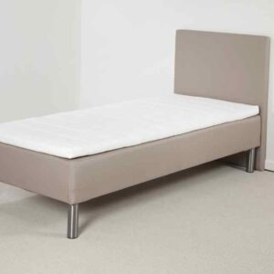Lea Gold boksmadras 90 x 200 cm med gavl, ben og topmadras Beige 6 cm koldskum