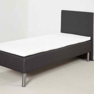 Lea Gold boksmadras 90 x 220 cm med gavl, ben og topmadras Koksgrå 5 cm viskoskum