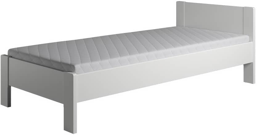 Krone seng med 1 gavl som enkelt og dobbeltseng bredde fra 70-180 cm og længde fra 190-210 cm. 70 cm Hvid 190 cm