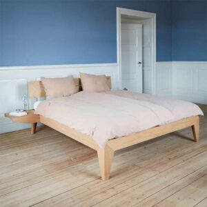 Wood Zone WZ.20 sengeramme i massiv egetræ - 180 x 200 cm - med borde og gavl